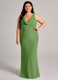 Azazie Rylina Bridesmaid Dresses Basil Mermaid Pleated Chiffon Dress image7