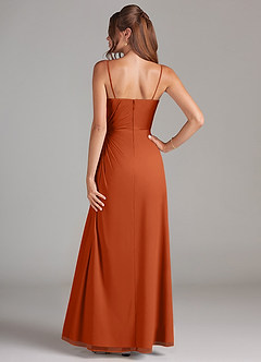 Azazie Aliani Bridesmaid Dresses Burnt Orange Sheath Strapless Chiffon Convertible Dress image3