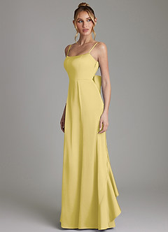 Azazie Zherra Bridesmaid Dresses Canary Mermaid Bow Stretch Satin Dress image2