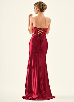 Cerys Burgundy Corsat Prom Dress image2