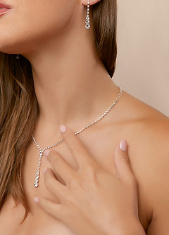 front Fallende Strass-Schmuck-Set