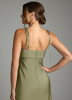 Azazie Ellia Brudtärnklänningar Klä av Tubklänning i Stretch Satin Rosett Pistasch image6