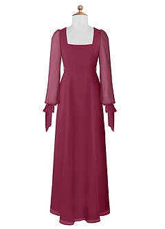 Azazie Leonia Junior Mulberry A-Line with Pockets Chiffon Dress image7