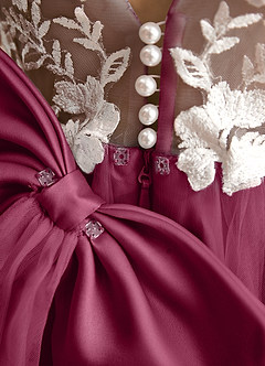 Azazie Mixie vestidos de niña de las flores Vestido de Mora de Encaje de Corte Princesa image8