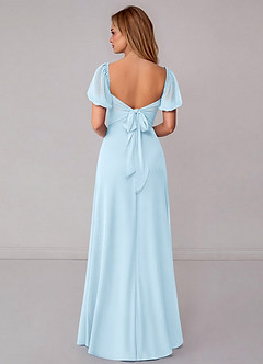 Azazie Fatima Bridesmaid Dresses Sky Blue A-Line with Pockets Chiffon Dress image5
