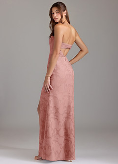 Azazie Leonis Bridesmaid Dresses Rosette Sheath Strapless Floral Burnout Convertible Dress image3