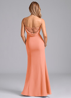 Azazie Wynni Brautjungfernkleider Meerjungfrau-Linie Korsett Chiffon Kleid Sonnenuntergang image6