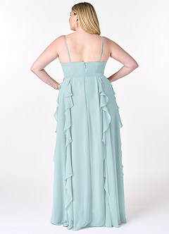 Azazie Peyton Bridesmaid Dresses Mist A-Line Ruched Chiffon Dress image8