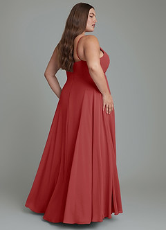 Azazie Amani Vestidos de damas de honor Vestido Óxido de Gasa de Línea A con Plisado image8