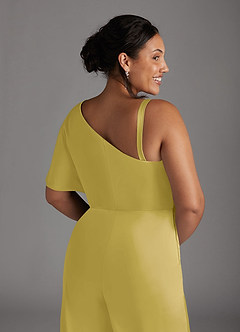 Azazie Hagretta Moeder van de bruid jurken Broekpak Jurk van Stretch Satijn Kanarie image11