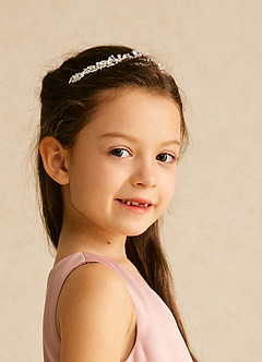 front Delicada tiara de cristal para niña de las flores