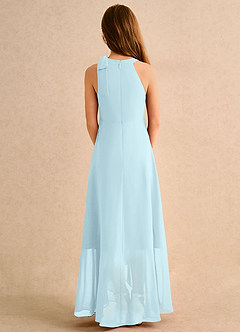 Azazie Boop Girls Formal Flower Girl Dresses Cloud Blue A-Line Bow Chiffon Dress image2