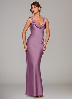 Azazie Rylina Bridesmaid Dresses Wisteria Mermaid Stretch Satin Dress image3