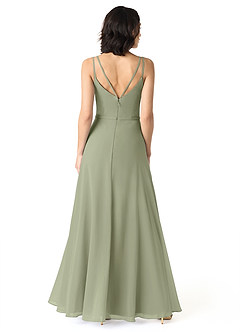 Azazie Janine Abiti da Damigella Abito A-Line in Chiffon con Scollo a V Pistacchio image4