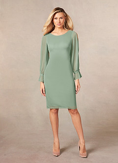 Azazie London Abiti per la Madre della Sposa Abito Tubino in Maglia Matcha image5