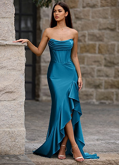 Siren Blau Meerjungfrau-Ballkleid image3