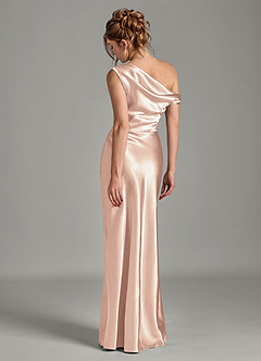 Azazie Emerson 신부 들러리 드레스 인어 오프 더 숄더 메탈릭 새틴 바닥 길이 드레스 image2