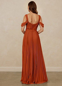 Christian Siriano Bridal for Azazie 1013 Bridesmaid Dresses Burnt Orange A-Line Off the Shoulder Chiffon Dress image3