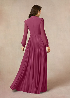 Azazie Adellah Mother of the Bride Dresses Mulberry A-Line Pleated Chiffon Dress image3