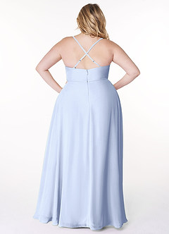 Azazie Naeem Bridesmaid Dresses Ice A-Line V-Neck Ruffle Chiffon Dress image8