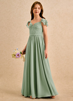 Azazie Meimei Girls Formal Flower Girl Klänningar Klä A-Line i Chiffong Plisserad image5