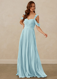 Christian Siriano Bridal for Azazie 1013 Bridesmaid Dresses Sea Glass A-Line Off the Shoulder Chiffon Dress image7