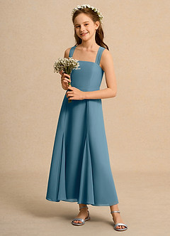 Azazie Tater Junior Formal Flower Girl Klänningar Klä A-Line i Chiffong Plisserad image6