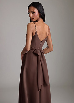 Azazie Kali Brudtärnklänningar Klä av A-Linje i Chiffong Plisserad Ganache image2