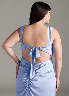 Azazie Jesaphine Bridesmaid Dresses Ice Sheath Bow Stretch Satin Dress image13