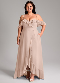 Azazie Lyra Bridesmaid Dresses English Rose A-Line Chiffon Convertible Dress image16