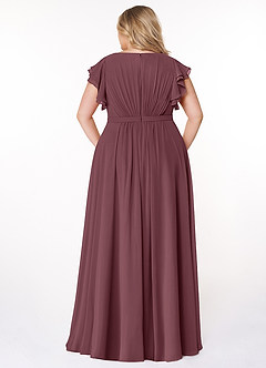 Azazie Daphne Modest Bridesmaid Dresses A-Line Ruffled Chiffon Floor-Length Dress image7