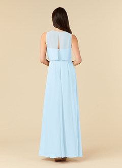 Azazie Marchioness Mother of the Bride Dresses Sky Blue A-Line Scoop Pleated Chiffon Dress image2