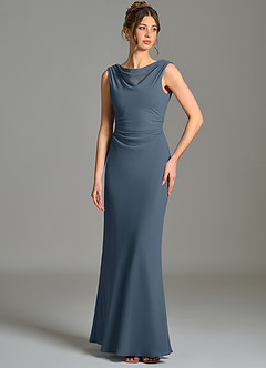 Azazie Kieryn Bridesmaid Dresses Neptune Mermaid Pleated Chiffon Dress image1