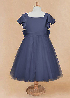Azazie Kaeya Flower Girl Dresses Stormy A-Line Bow Tulle Dress image5