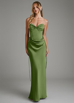 Azazie Natasha Bridesmaid Dresses Juniper Mermaid Corset Stretch Satin Dress image1