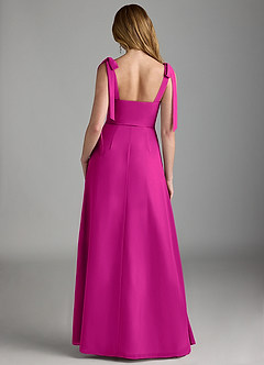 Azazie Lizet Bridesmaid Dresses Fuchsia A-Line Sweetheart Neckline Chiffon Dress image2