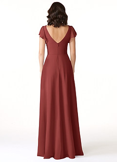 Azazie Omari Robes de demoiselle d'honneur Robe Trapèze en Mousseline de soie Terracotta image5