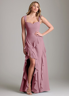 Azazie Sloane Bridesmaid Dresses Vintage Mauve A-Line Sweetheart Neckline Chiffon Dress image3