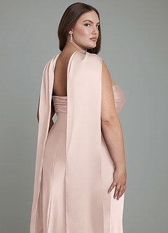 Azazie Saylor Jurken voor bruidsmeisjes Jurk van Stretch Satijn met Zeemeermin Strapless Blozend Roze image19