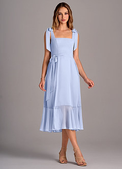 Azazie Deb Bridesmaid Dresses Ice A-Line with Pockets Chiffon Convertible Dress image5
