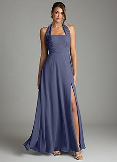 Azazie Tamira Suknie dla druhen Linia A Pofałdowany Szyfon Do ziemi Sukienka image1