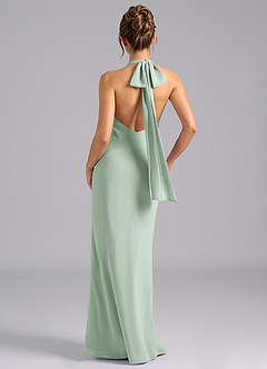 Azazie Velli Bridesmaid Dresses Agave Mermaid Bow Chiffon Dress image2