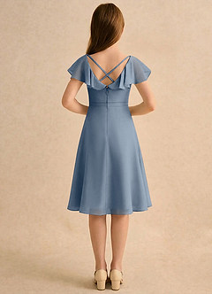 Azazie Narin Girls Formal Flower Girl Klänningar Klä A-Line i Chiffong med ärmar image2