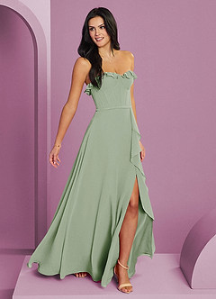 Barbie ♥ Azazie Bridesmaid Dresses Dusty Sage A-Line Sweetheart Neckline Chiffon Dress image4