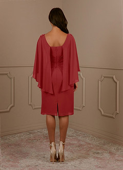 Azazie Mirra Mother of the Bride Dresses Rust Sheath Scoop Pleated Chiffon Dress image4