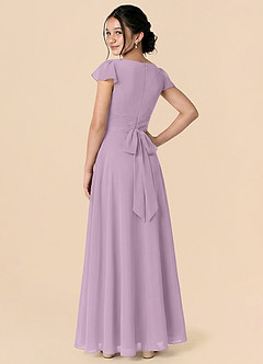 Azazie Payton Junior Wisteria A-Line Bow Chiffon Dress image2