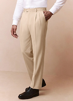 front Owen Tan Lightweight Tailored Dress Pants