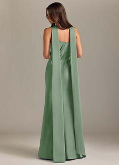 Azazie Kinsley Robes de demoiselle d'honneur Robe Sirène en Satin extensible Fente Latérale Matcha image2
