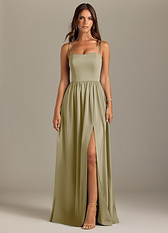Azazie Calianna Bridesmaid Dresses Moss Green A-Line Off the Shoulder Stretch Satin Convertible Dress image9