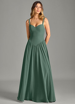 Azazie Evadina Suknie dla druhen Linia A Gorset Szyfon Do ziemi Sukienka image5